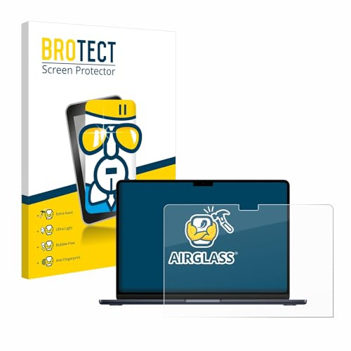 BROTECT Schutzglas für Apple MacBook Air 13 M3 2024 | Transparenter Displayschutz Made in Germany Schutzfolie Panzer Folie Glas 9H Anti-Fingerprint Einfache Montage Clear