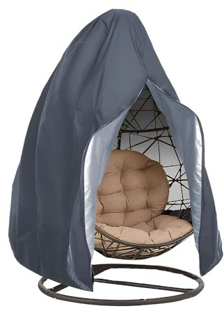 Fansu Funda para Silla Colgante, Tela Oxford Funda Balancin Jardin Exterior, Funda para Columpio Jardin con Cordón Cremallera, para Hanging Egg Chair Jardin Exterior (200x230cm 210D,Gris)