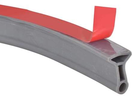 DEARBAG Barriera Doccia Ferma Acqua, Silicone Doccia per Barriera Stop Acqua Soglia, Soglia Doccia Silicone Doccia Autoadesivo Box Doccia Pieghevole Guarnizioni Box Doccia Vasca (1M, Grigio)