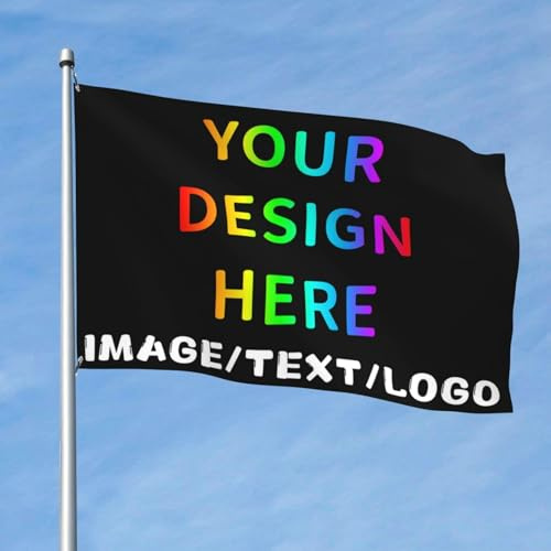 Drapeau Personnalisé & Bannière Personnalisé - Faites Votre Propre Drapeau/Bannière Personnalisés, Ajoutez Votre Logo/Texte/Photo pour la décoration de jardin extérieur - 2x3 Ft - Simple Face