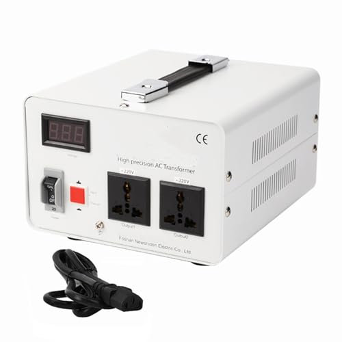 ZYT-DHRUCB Convertidor de Voltaje de 500 a 3000 W, Transformador Elevador/Reductor, convertidor de Potencia de 110 V a 220 V/220 V a 110 V con Toma de CA Universal,500W-110V-to-220V