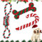 OUOQI Sucre Corde Chien Jouet,3 Pièces Jouets à Mâcher de Noël,Canne en Corde Jouet Chien,Jouet Chien Corde de Noël,Jouets de Corde à Mâcher,Corde à Mâcher pour Chien,Jouet de Noel pour Chien