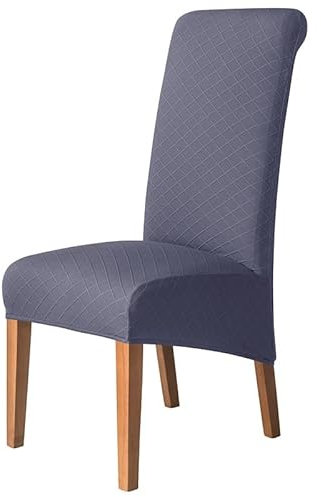 Stretchhussen für Esszimmerstühle, hohe Rückenlehne, abnehmbar, waschbar, Schonbezug für Hotel, Küche, Restaurant, Bankett, Zuhause, grau, elastisch, waschbar, Bezug für Esszimmerstühle, 4 Stück
