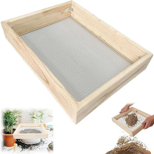 Generico Setaccio da Giardino, 30 x 40cm Setaccio per Terreno Setaccio per Ghiaia Palmare Multifunzionale, Sabbia Setaccio Setaccio per Terriccio per Compost, Terriccio, Pietre