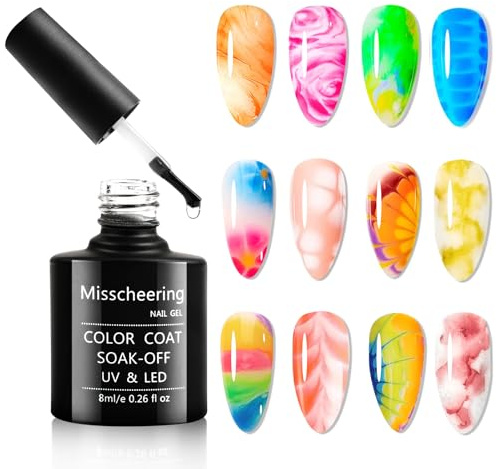 LOPHE Blooming Gel Esmaltes Semipermanentes, 8ml Esmalte de Uñas de Mármol, Soak Off UV LED Uñas De Gel con Efecto de Propagación, Diseños para DIY Flor