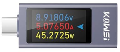 USB C Tester Power Meter 4-30V 0-12A, Voltage and Current Tester Meter, USB Capacity, Temperature, Working Time Ammeter Voltmeter Power Bank Charger Detector (USB C Tester)