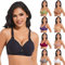 Wireless Bras for Women UK, Anti Sagging Gathering Full Coverage Bras for Women, Unpadded Unlined Plunge Bra, Sexy Backless Corset, Shaping Cup Adjustable Shoulder Strap Large Size Bra Black