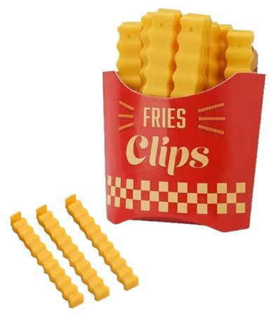 Cute Potato Fry Design Food Clips - Durable Food Bag Clips for Food Storage | Space-Saving Kitchen Tools (12-Pack)​