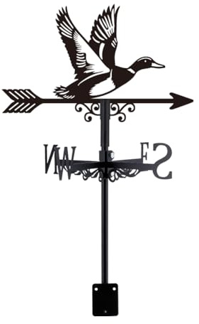 SUPERDANT Girouette de Jardin Exterieur Canard Canards Colverts Girouette en Métal Girouettes Animaux Girouettes Noires Décoratives de Direction du Vent Panneaux pour Hangars de Ferme