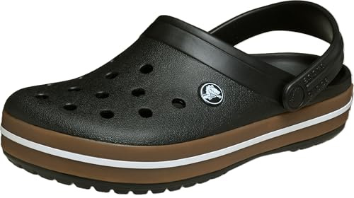 Crocs Unisex-Adult Crocband Clog, Black Gum, 12 Women/10 Men