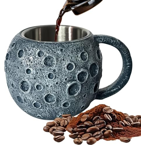 Taza de astronauta - 5x3x3in Novedad Taza de té de café, bebidas cerámicas únicas, soporte para bebidas decorativas | Aesthetic Kitchen Cafe Farmhouse Room Juice Juice Beer Cervecería Hot Chocolate