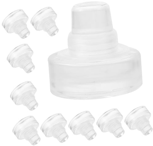 BAZEITFLOW Tapones para Botellas de Vino Prueba de Fugas 10 en Forma de T Reutilizables de Vidrio y Silicona para Uso en Casa