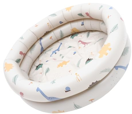 NOLITOY Thickened Inflatable Small Pool Retro Striped Dinosaur Design Portable Bath Tub Indoor Outdoor Summer Paddling Pool for Boys and Lightweight and Easy to Store