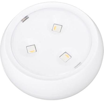 YWBL-WH LED Puck Lights, RGB Color Changing Under Cabinet Lighting with Remote Control, Dimmable Battery Powered Puck Lights for Closet Shelf and Home Decoration