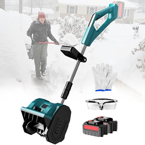 Spazzaneve senza fili Spazzaneve senza fili - Larghezza di sgombero 30 cm, regolazione in 3 direzioni Spazzaneve elettrico con asta telescopica in lega di alluminio, ideale per cortili e vialetti