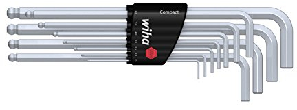 Wiha Innensechskant Schlüssel Satz 12-tlg (36453) I Stiftschlüssel Set mit Kugelkopf für Winkel bis zu 25 Grad I Sechskantschlüssel im Compact Halter
