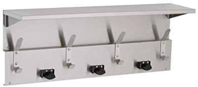 Bobrick 239 x 34 304 Edelstahl Utility Shelf mit Mop/Besen Inhaber und Rag Haken, Satin Finish, 86,4 cm Länge x 20,3 cm Breite x 33 cm Höhe
