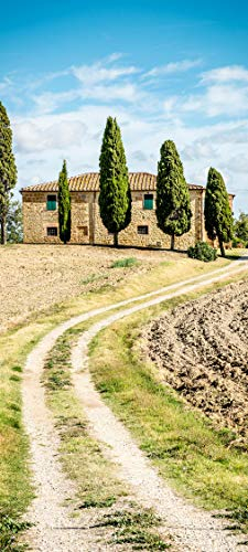 Bilderdepot24 Türtapete Toskana - Italien 90 x 200 cm - einteilig Türaufkleber Türfolie Türposter - Natur Landschaft grün