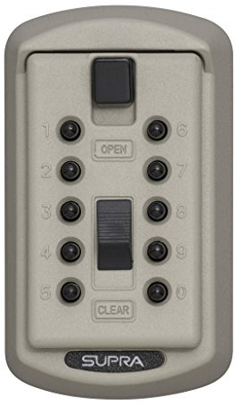 Kidde AccessPoint 001414 KeySafe Original Slimline Push Button Combination Permanent Key Lock Box, 2-Key, Clay Beige