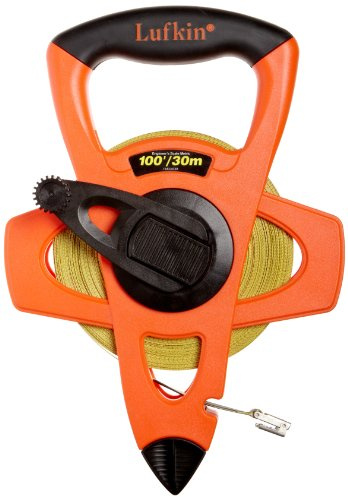 Lufkin FM030DM 13mm (1/2) x 30m (100') Engineer's Hi-Viz Orange Fiberglass Tape Measure in 10ths & 100ths of Feet & Metric
