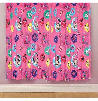 Disney Minnie di Topolino - Set di 2 tende pronte da appendere, lunghezza 183 cm x larghezza 168 cm, colore: Rosa