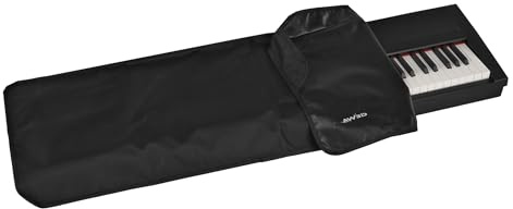 GEWA Keyboardabdeckung Economy, Keyboard Cover (hochwertiger Staubschutz für Keyboards, praktische Gurteinfassung, aus robustem Nylon, Maße: 140 x 51 x 6 cm), Schwarz