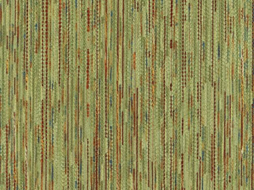 RaumTraum Möbelstoff Garmisch - Chenille-Flachgewebe (grün, hellgrün, lindgrün) - modernes Streifenmuster (Fleckerlteppich-Optik) Polsterstoff, Bezugsstoff, Eckbank, Couch, Sessel, Hussen, Kissen