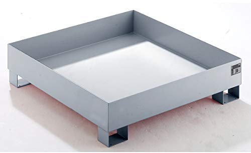 Auffangwanne aus Stahlblech - LxBxH 1200 x 1200 x 285 mm, feuerverzinkt - Auffangwannenzubehöre -Auffangwannen Fahrbare Auffangwannen Auffangwannenzubehöre -Auffangwannen Fahrbare