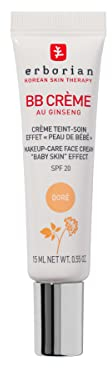 Erborian BB Cream au Ginseng - Fond de Teint Couvrant Imperfections et Base de Teint Effet Peau de Bébé - 5-en-1 cosmétique coréenne Soin du visage avec SPF 20 - Doré 15 ml
