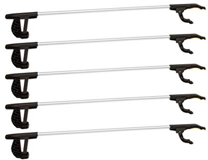 5 x Alu Abfallsammler Greifzange Greifarm magnetisch Müllzange Müll Greifer 76cm
