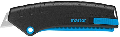 MARTOR Sicherheitsmesser mit Klingeneinzug, SECUNORM MIZAR, Profi Cuttermesser, Leicht, Kunststoff, Rechts- & Linkshänder, Logistik, GS Geprüft