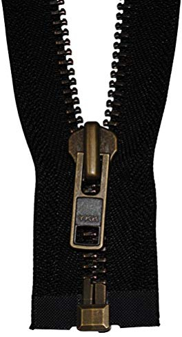 YKK Reißverschluss starker 8 mm 1 Weg teilbar schwarz 75 cm Metall Metallzähne