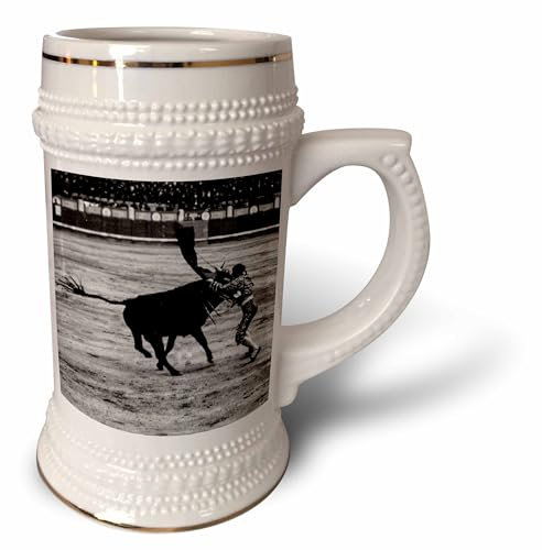 3dRose Vintage Torero Serie de Toros Española Nº 12 Picador Matador Span Torero - Taza Stein, 500 ml (stn_246392_1), 625 ml, color blanco