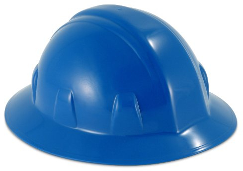 Pyramex Safety SL Series Full Brim Hard Hat, 4-Point Ratchet Suspension, Blue