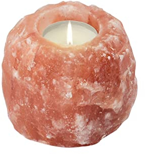 Himalaya Salt Dreams Bougeoir en Cristal de Sel 700 g, Orange