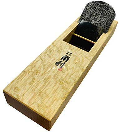 KAKURI Japanischer Blockhobel, groß, 60 mm für Holzbearbeitung, Kanna, japanischer Glätthobel, manueller Handhobel zum Veredeln von Holz, 25,9 x 7,6 x 7,1 cm, Öl-Finish, weißer Eichenkörper,