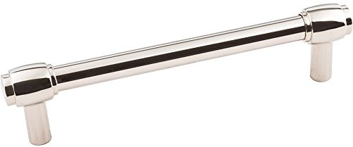 Jeffrey Alexander 885-128 Hayworth 5-1/16 (128mm) Center to Center Modern Industrial Pipe Bar Style Cabinet Handle/Drawer Bar Pull - Polished Nickel