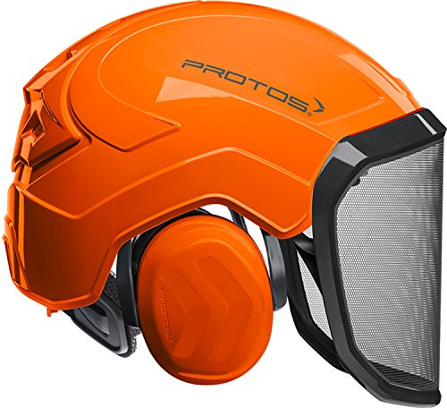 Integrerad skog motorsågshjälm orange personlig