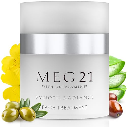 MEG 21 Smooth Radiance Moisturizer Face Cream – Anti-Aging Face Cream for Wrinkles & Skin Care with Patented SUPPLAMINE – Day/Night Facial Moisturizer for Women & Men, Helps Reduce Fine Lines (1.7 oz)