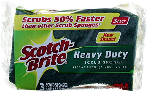 Scotch-Brite Heavy Duty Scrub Sponge (HD-3), 3/Pack