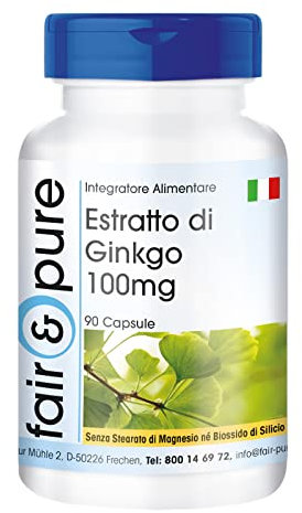 Fair & Pure® - Capsule di Ginkgo - Estratto di Ginkgo Biloba 95mg (24% Flavoni - min. 6% Lattoni) - vegano - 90 capsule