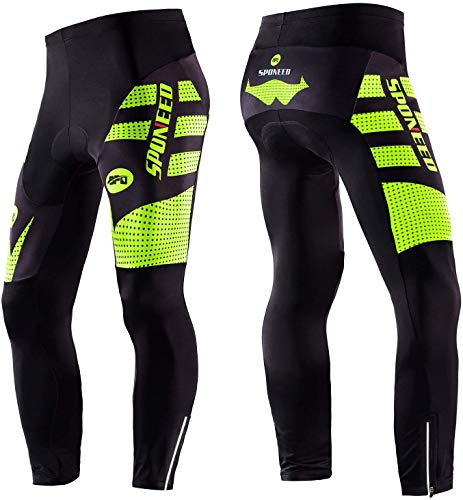 sponeed Men Cycling Pants Biking Underpants Race Fit Bicycle Tights Plus Size Leggings for Bike US M Green