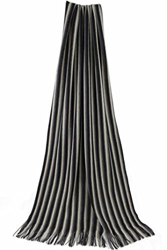 Rotfuchs Schal Kuschelschal Strickschal Raschelschal Streifen 100% Wolle Made in Germany (schwarz weiß)