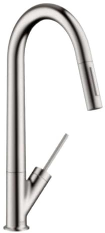 AXOR Starck Einhebel-Küchenarmatur (mit ausziehbarer Brause und Schwenkauslauf Edelstahl Finish)