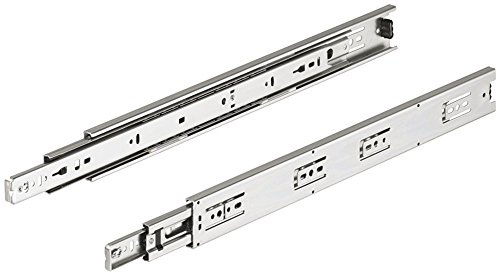 Schubladenschiene Vollauszug ACCURIDE 3832 Teleskopauszug 600 mm | Tragkraft bis 45 kg | Teleskopschiene mit Rastung in geschlossener Position | Stahl verzinkt | 1 Paar - Auszüge für Holz-Schubkästen