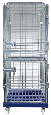Ballwagen Universal – Materialwagen abschließbar | Tragkraft 500 kg | rostfrei | 2 Lenkrollen mit Feststeller, 2 Bockrollen | Außenmaß 724 × 815 mm | Nutzhöhe 158,5 cm