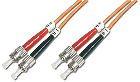 Digitus Cavo patch LWL OM2 - Cavo in fibra ottica da 5 m ST a ST - LSZH - Duplex Multimode 50/125µ - 10 GBit/s - Arancione, OM2 - ST/ST