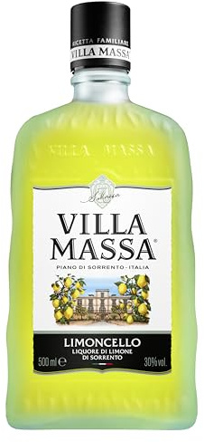 VILLA MASSA Limoncello (1x0.5l) 30 Prozent volumen, Sorrent-Zitronen verleihen dem Limoncello seine Farbe, Duft und Geschmack von frischen Zitronen, Villa Massa pur oder in fruchtigen Drink