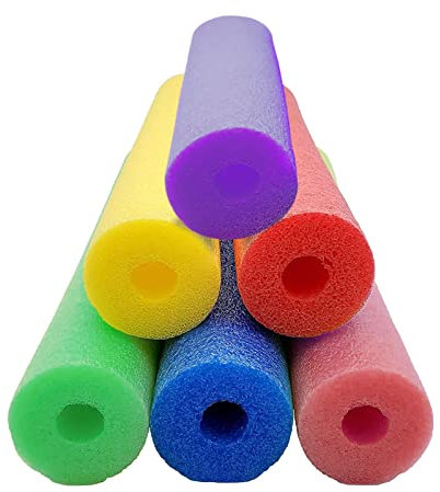 Noodle in Schiuma per Piscina, Aiuto Galleggiante Woggle Logs Noodles, Noodle per Piscina, Piscina Flessibile per Divertimento, Noodle Vuoti per Acqua in Schiuma per Bambini Galleggiante (6 Pezzi)