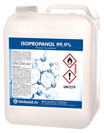 Isopropanol 99,9% 5 Liter Isopropylalkohol 2-Propanol Reinigungsmittel für Haushalt und Industrie Lösungsmittel und Fettlöser Lack- und Farb-Entferner Nagellack-Entferner Oberflächen-Reiniger